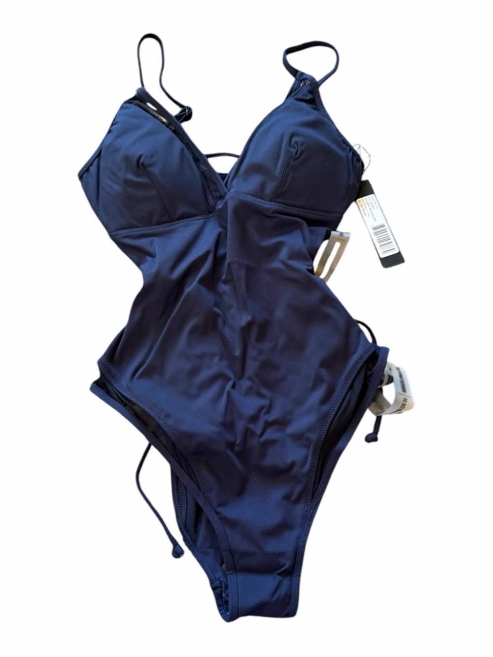 Ta3 Meshy Midnight Blue One Piece Swimsuit Shapewear Bathing Suit Size XS NEW